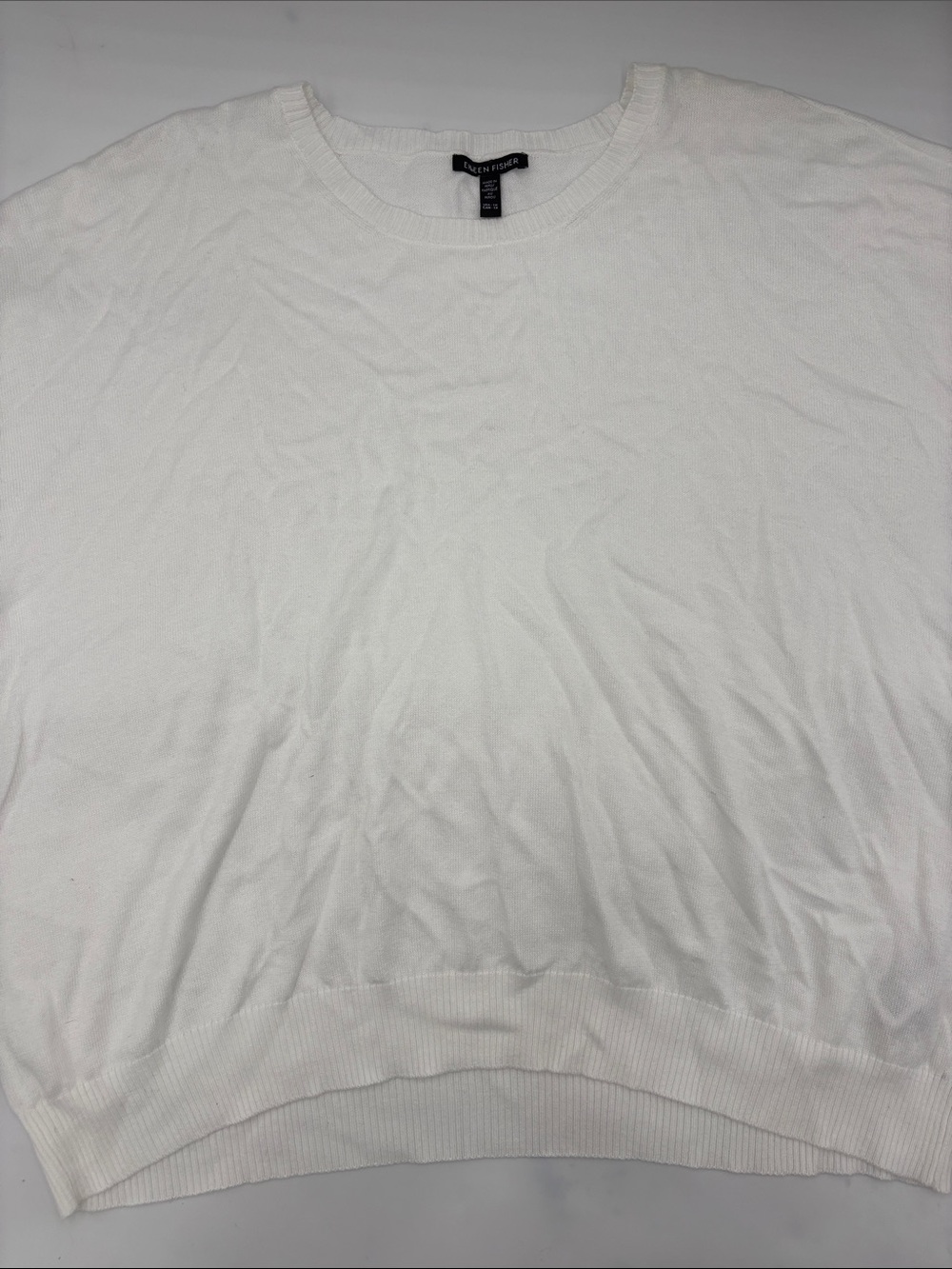 Eileen Fisher Cotton-Blend Short Sleeve Sweater